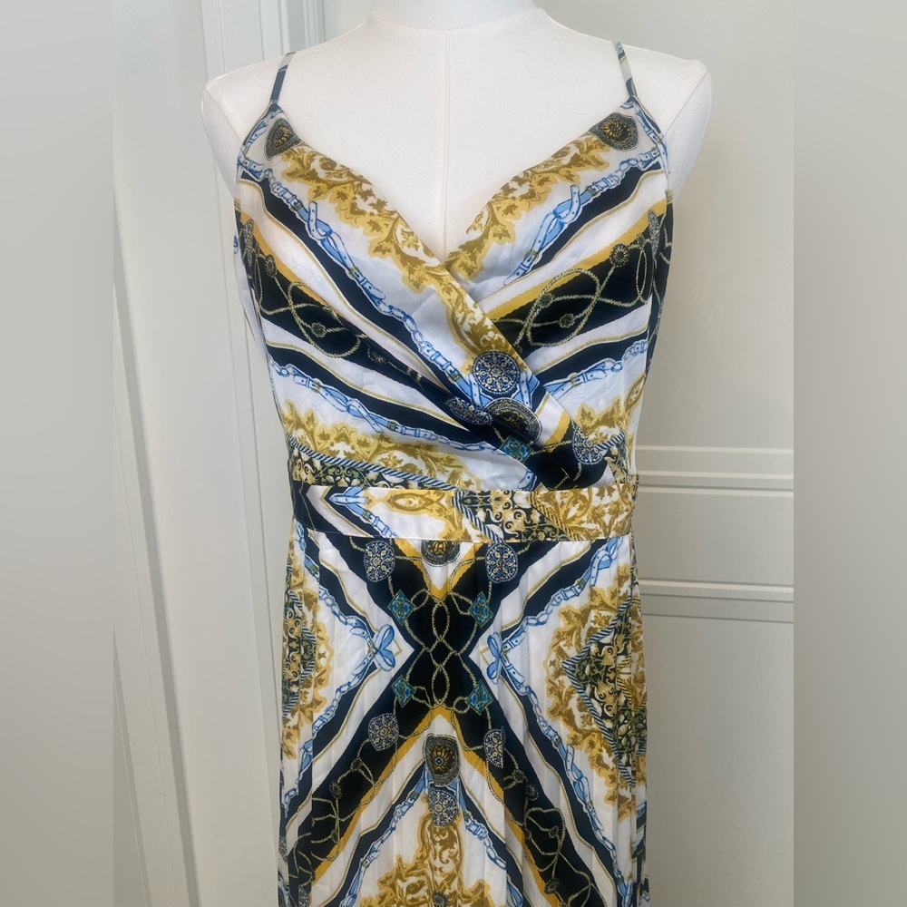 INC International Concepts Maxi Dress with Gold & Black Design Size 6 NWT - Picture 5 of 14